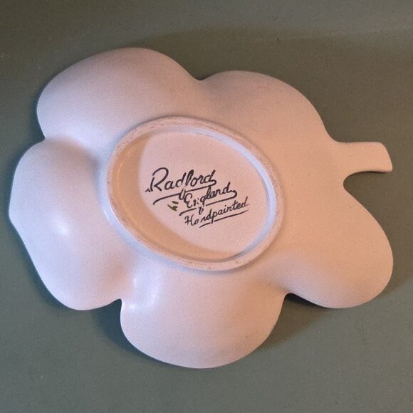 Violets Trinket Candy Dish Radford Pottery England Hand Painted Purple Flowers - Picture 3 of 7